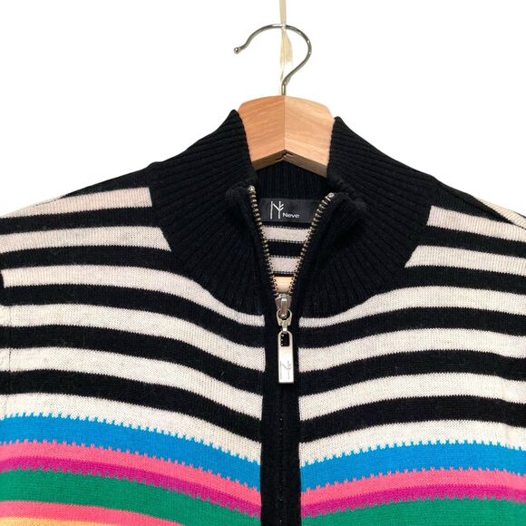 Neve Designs Full Zip Sweater Medium Colorful Mountain Ski Striped Wool Outdoors - Picture 5 of 11